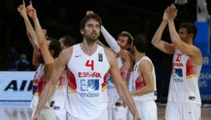 Pau Gasol, en partido con la selección española