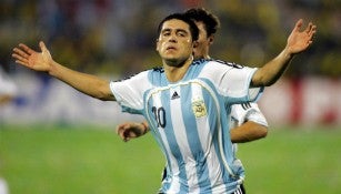 Riquelme, durante partido de Argentina en Copa América 2007