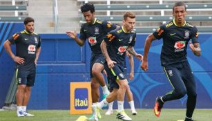 El entrenamiento de los futbolistas brasileños