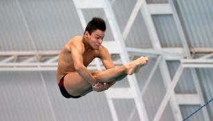 López, durante una competencia de clavados 