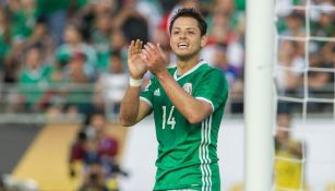 Javier Hernández durante el partido entre México y Jamaica en la Copa América Centenario