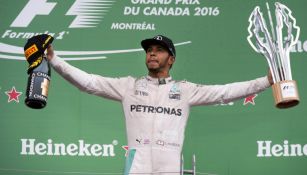 Lewis Hamilton celebra victoria en el GP de Canadá