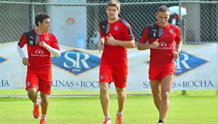 Kannemann, en un entrenamiento con Atlas