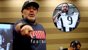 Maradona en un programa de radio | Higuaín con la playera de la Juve