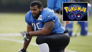 Larry Warford, en un entrenamiento con los Leones de Detroit