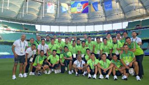 Seleccionados se toman la foto en el Estadio Arena Fonte Nova