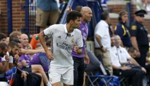 Enzo Zidane, durante un partido de pretemporada con el Madrid