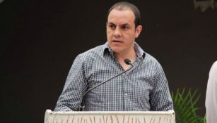 Cuauhtémoc Blanco, en una conferencia del PSD