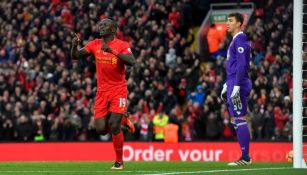 Sadio Mane festeja gol en el partido contra el Watford