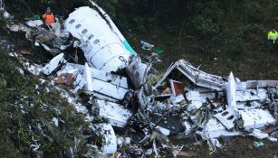 Avión del Chapecoense quedó destrozado tras el accidente