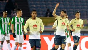 Oribe Peralta celebra su gol frente a Atlético Nacional