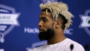 Odell Beckham Jr. en conferencia de prensa