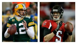 Aaron Rodgers y Matt Ryan, los QB de Green Bay y Atlanta