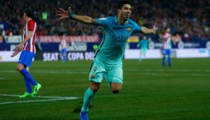 Suárez desteja su anotación en el Vicente Calderón