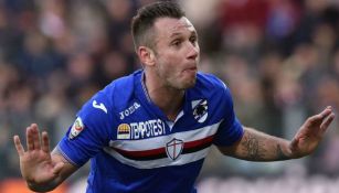 Antonio Cassano durante un partido de Sampdoria