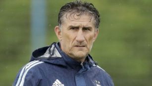 Bauza en un entrenamiento de la Selección de Argentina