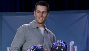 Tom Brady después de recibir el premio MVP del SB LI