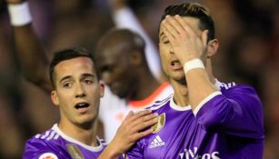 Cristiano Ronaldo se lamenta por el resultado contra el Valencia