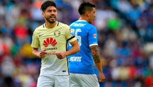 Oribe Peralta festeja su gol frente a Cruz Azul en el Clásico Jóven pasado