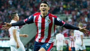 Pulido celebra uno de sus goles frente al Toluca