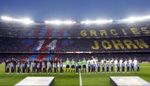 Homenaje a Johan Cruyff en las gradas del Camp Nou