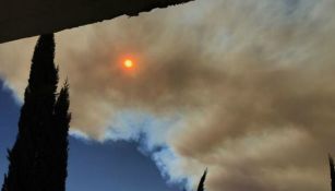 El cielo de Zapopan durante el incendio en el Cerro del Tepopote