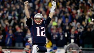 Tom Brady celebra un touchdown en la temporada 2017