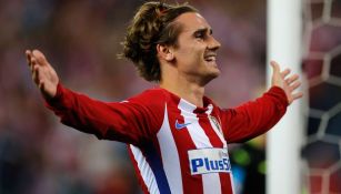 Griezmann celebra una anotación con el Atlético de Madrid