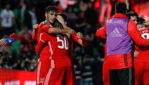 Jiménez celebra su anotación en la Liga de Portugal 