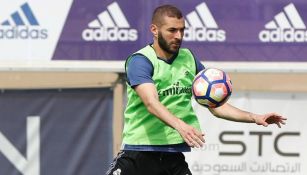 Benzema en entrenamiento del Real Madrid 