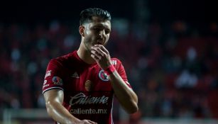 Guido Rodríguez sale del campo al término de un partido de Tijuana