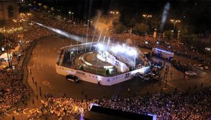 Las Cibeles durante los festejos del Real Madrid