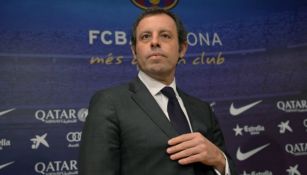 Rosell, en una reunión en las instalaciones del Barcelona