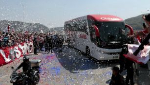 El camión del Rebaño llegando al estadio previo a la Gran Final