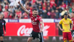 Martin celebra un gol en el Clausura 2017 en el Estadio Caliente