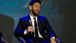 Lionel Messi habla durante un evento en China