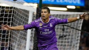 CR7 festeja un tanto con el Real Madrid en Champions