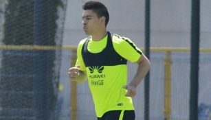 Paolo Goltz, en un entrenamiento con América