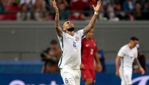 Vidal, durante el juego de Semifinales entre Portugal y Chile