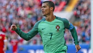 CR7 celebra un gol con Portugal