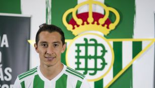 Andrés Guardado, durante su presentación con el Betis