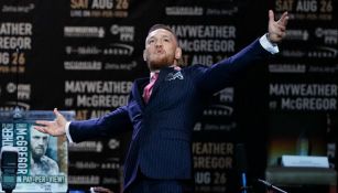 McGregor, en la promoción de la pelea contra Mayweather en Los Angeles