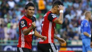 Alustiza, celebrando un gol con el conjunto rojinegro 