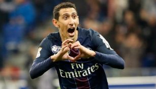 Di María celebra un gol con el PSG