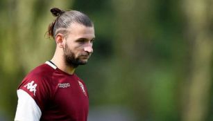 Gastón, durante un entrenamiento con el Torino