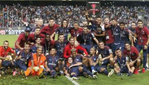 Jugadores del PSG, tras ganar la Supercopa de Francia 2017