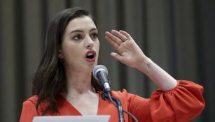 Anne Hathaway da un discurso en la ONU