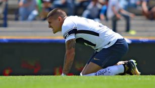 Nicolás Castillo se lamenta durante el juego contra Lobos BUAP