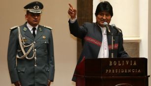 Evo Morales, durante una ceremonia de juramento