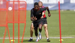 Dembélé, en su primer entrenamiento con Barcelona 